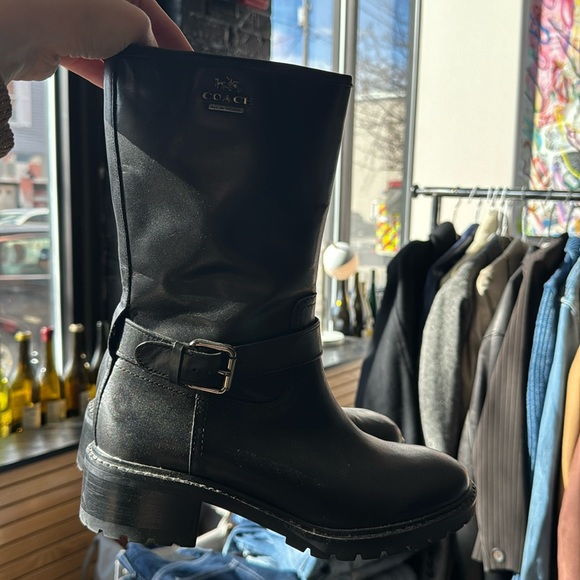 Leather COACH Boots with Buckles - Picture 6 of 6